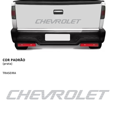 Faixa Decorativa Adesiva 'CHEVROLET' - Chevrolet D20 Luxo 1985/1996 - Prata / 125x9,6CM