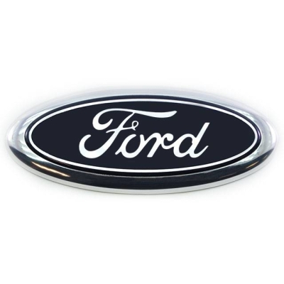 Emblema 'Logo Ford' - Ford New Fiesta (Hatch e Sedan) 2014/2020 - Cromado / Fundo Azul / Grade Do Radiador