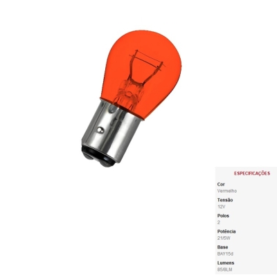 Lâmpada 2 Polos - Universal - 12v / 85/5LM / Vermelho