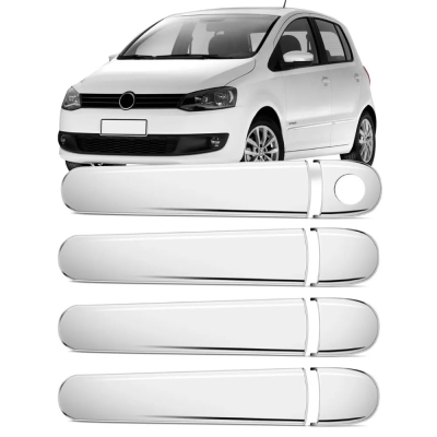 Capa Maçaneta Externa - Volkswagen Fox / Gol / Voyage G5 G6 2008/2012 / Polo / Golf 1999/2006 / Bora 1999/2009 - Cromado / 4 Portas