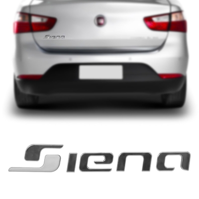 Emblema 'Siena' - Fiat Grand Siena 2011/2021 - Cromado / Branco