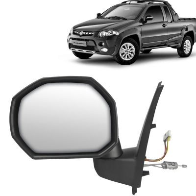 Retrovisor Externo Fiat Strada Adventure Locker 11/15 2 Portas (Com Pisca E Controle Remoto) Lado Esquerdo