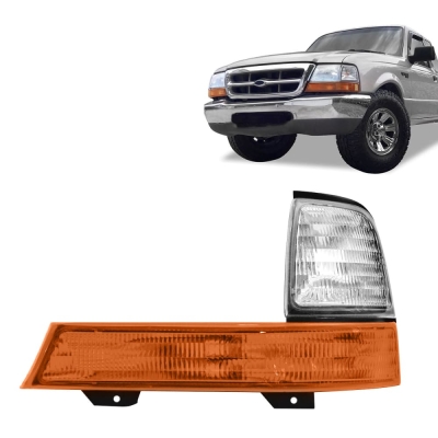 Lanterna Dianteira - Ford Ranger 1998/2001 - Acrilica Ambar/Cristal Lado Esquerdo