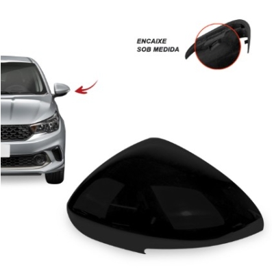 Capa Do Espelho Retrovisor Fiat Argo 2017 A 2020 Preto Liso Controle Elétrico Com Pisca Lado Esquerdo
