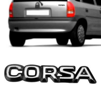 Emblema 'CORSA' - Chevrolet Corsa 1994/1996 - Cromado / Fundo Preto