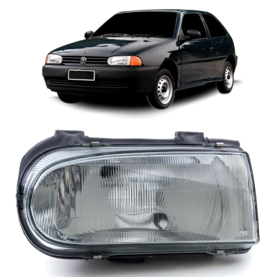 Farol - Volkswagen Gol G2 1995/1999 / Parati G2 1996/2000 / Saveiro 1998/1999 - H4 / Lente De Vidro / Lado Esquerdo