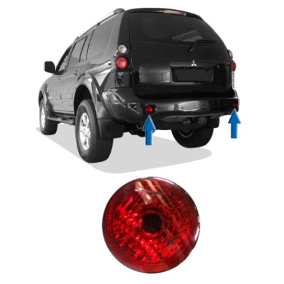 Lanterna Do Para-choque Traseiro Pisca Mitsubishi L200 2001 A 2004 Lâmpada Vermelha 90mm Lado Direito/Esquerdo