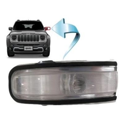 Pisca Espelho Retrovisor - Jeep Renegade 2015/2022 - Acrilica Cristal Lado Esquerdo