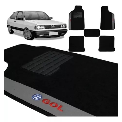 Tapete Personalizado Volkswagen Gol Quadrado - Preto