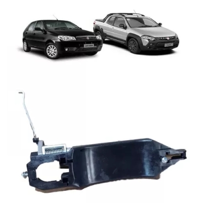 Suporte Da Maçaneta Externa - Fiat Palio 2004/2017 / Strada 2004/2020 - Duas Portas / Lado Esquerdo