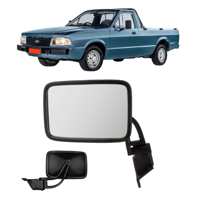 Retrovisor Externo - Ford Pampa 1984/1991 - Duas Portas / Sem Controle / Braço Móvel Reversível / Direito (Carona) / Esquerdo (Motorista)