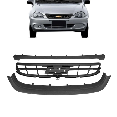 Grade Frontal Do Radiador Gm Corsa Classic 09/10 Preta Com Moldura Superior E Inferior Completa