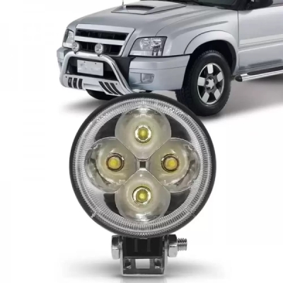 Farol De Milha Redondo Em Led Com 4 Leds - 12w.