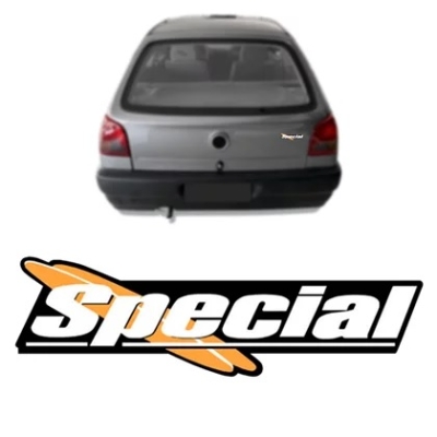 Emblema 'Special' - Volkswagen Gol Special 1997/2001 - Branco / Laranja / Fundo Preto