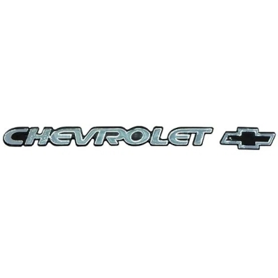 Emblema 'CHEVROLET' - Chevrolet S10 / Blazer 2003/2005 - Prata / Fundo Preto / Resinado