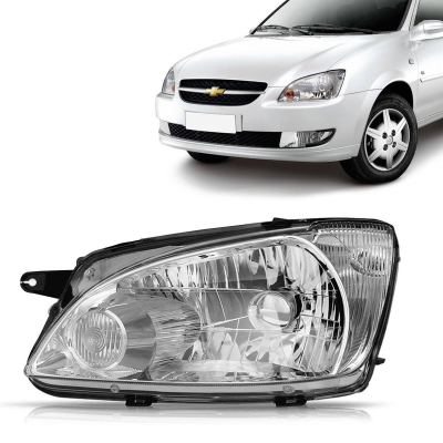 Farol - Chevrolet Corsa Classic 2011/2015 - H4 / Máscara Cromada / Lado Esquerdo