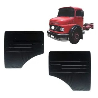 Revestimento Lateral Da Porta Mercedes Benz 1111/1113 - (Vinil Preto, Com Bolsa) - Após 1981.