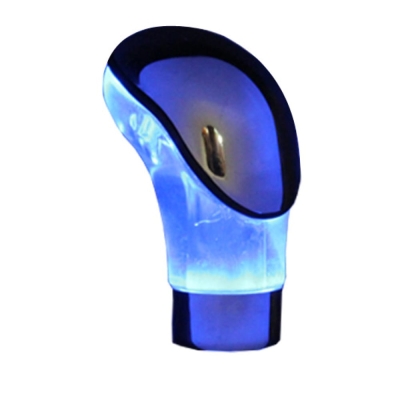 Bola De Câmbio Universal Cromada Iluminada Com Led Azul Resinado - Lisa