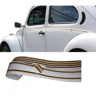 Faixa Decorativa Adesiva 'LATERAL' - Volkswagen Fusca Itamar 1993/1996 - Amarelo