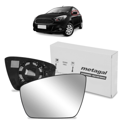 Espelho Do Retrovisor Com Base Ford Ka 15/ Metalizado Lado Esquerdo