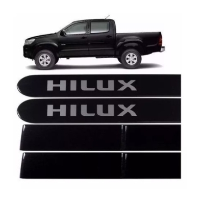 Friso Lateral Personalizado Hilux Após 2015 Preto Zafira Kit