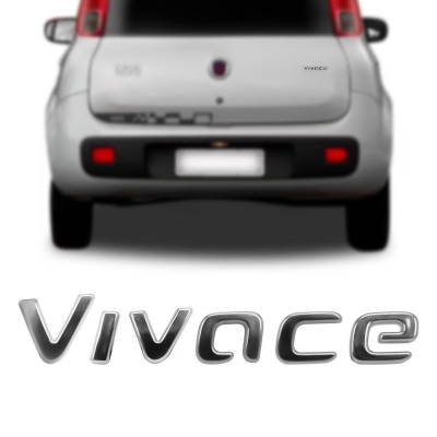 Emblema 'Vivace' - Fiat Uno Vivace 2011/2016 - Cromado