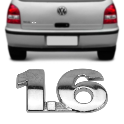 Emblema '1.6' - Família Volkswagen G3 2000/2005 - Cromado