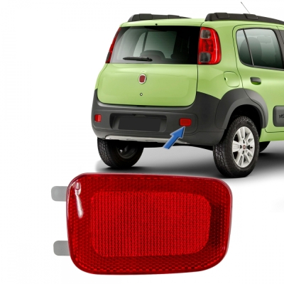 Refletor Do Para-Choque Traseiro Fiat Uno Vivace 2011/2015 | Plástico Vermelho | Lado Direito.