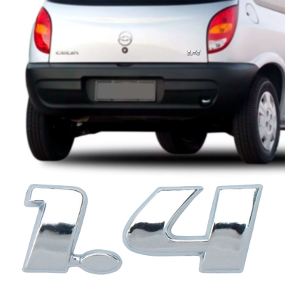 Emblema '1.4' - Chevrolet Celta 2002/2006 - Cromado