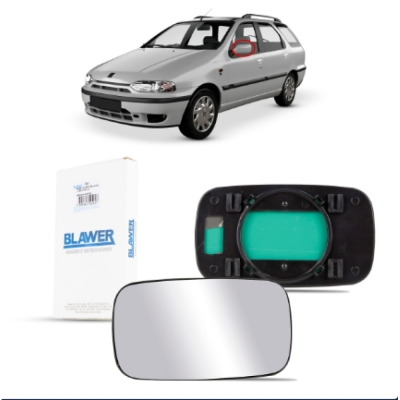 Espelho Do Retrovisor Com Base Fiat Palio /2000 Uno Fire Espelhada Lado Esquerdo