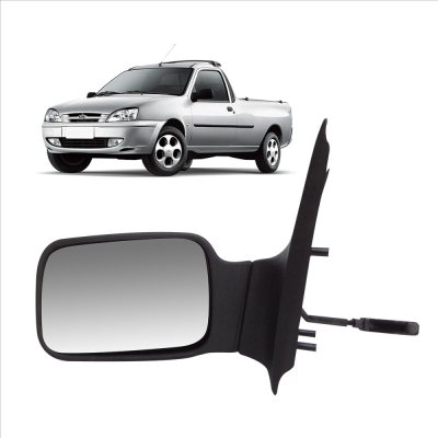 Retrovisor Externo - Ford Courier 1997/2013 - Com Controle / Esquerdo (Motorista)