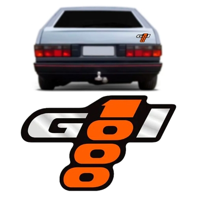 Emblema (Gol 1000) - Vw Gol 1000 De 1993 Até 1996 - (Cinza / Laranja).