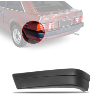 Ponteira Do Para-choque Traseiro Ford Escort 1984 A 1986 Preta Lado Esquerdo
