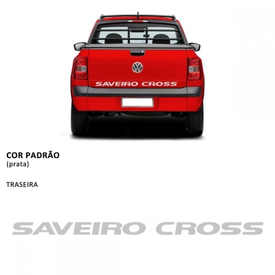 Faixa Decorativa Adesiva Vw Saveiro Cross 2011 - Prata - (Jogo).