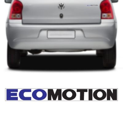 Emblema 'ECOMOTION' - Volkswagen Gol G4 2011/2014 - Preto / 'ECO' Azul / Adesivo