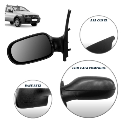 Retrovisor Externo Fiat Palio/ Strada 08/10 2 Portas Fixo Lado Esquerdo