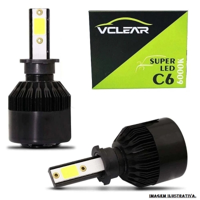 Super Led C6 | H16 | 6000k Xenon - Com Cooler - (Kit).