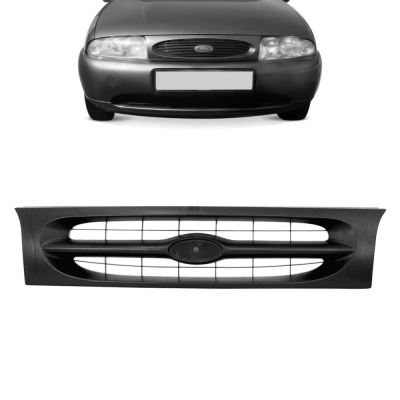 Grade Frontal Do Radiador - Ford Courier 1996/1999 - Preta / Modelo Original