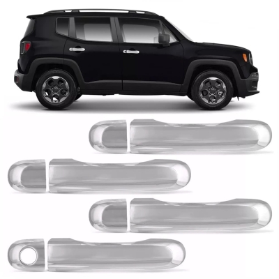 Capa Maçaneta Externa - Jeep Renegade 2015/2020 - Cromado / Liso / 4 Portas