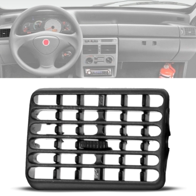 Difusor De Ar Do Painel - Fiat Uno / Fiorino 1995/2013 - Preto / Lateral / Esquerdo / Com Aletas