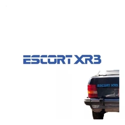 Emblema 'ESCORT XR3' - Ford Escort 1987/1992 - Azul / Adesivo