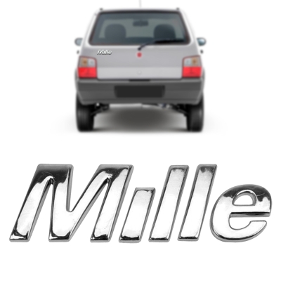 Emblema 'Mille' - Fiat Uno Mille 2004/2013 - Cromado