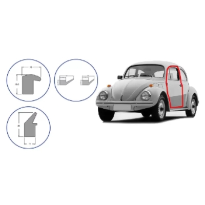 Borracha Da Porta Dianteira Vw Fusca 59 A 77 (Jogo 2 Portas) Perfil Esponjoso - Sem Aba - Guarnição Autotravi