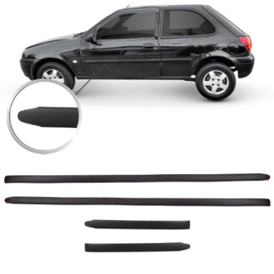 Friso Lateral Ford Fiesta 2 Portas 1998 A 2000 Preto Auto Colante Jogo 4 Peças