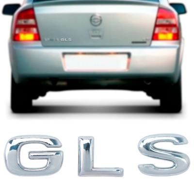 Emblema 'GLS' - Chevrolet Astra / Vectra 2002/2003 - Cromado