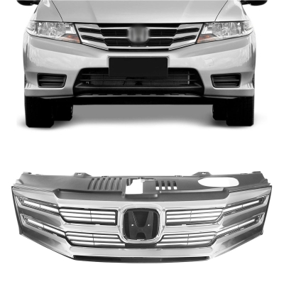 Grade Frontal Do Radiador - Honda City 2013/2015 - Preta / Com Friso Cromado / Modelo Original