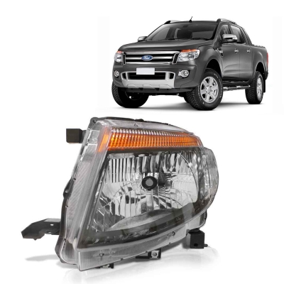 Farol Máscara Negra | Ford Ranger 2012/2016 - Lado Direito