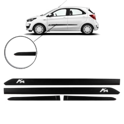 Friso Lateral Ford Ka Após 2014 4 Portas Preto Com Nome Injetado Auto Colante Jogo 4 Peças