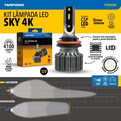 Lâmpada Super Led / Ultra Led H4 - Led SKY 4K Premium