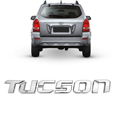 Emblema 'Tucson' - Hyundai Tucson 2006/2014 - Cromado